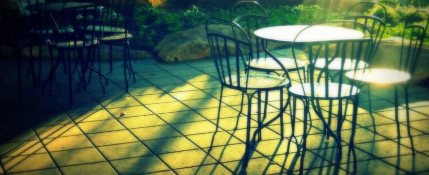 patio, morning, chairs